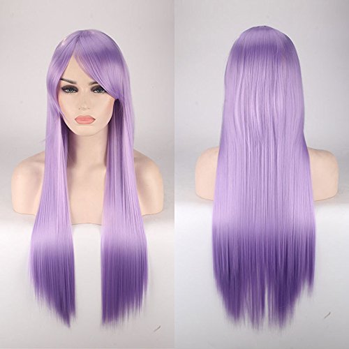 Wig for Props Matching Performance Modeling Cosplay Wig Color Anime Wig Long Hair Style Headgear 80Cm Straight Hair Color: 80Cm Light Purple K026-12 von RTGFS