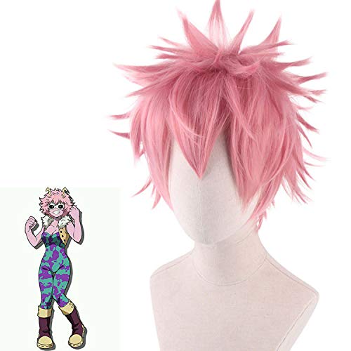 Wig for Props Matching Performance Modeling Cosplay Wig Pink Anti-Alice Ashido von RTGFS