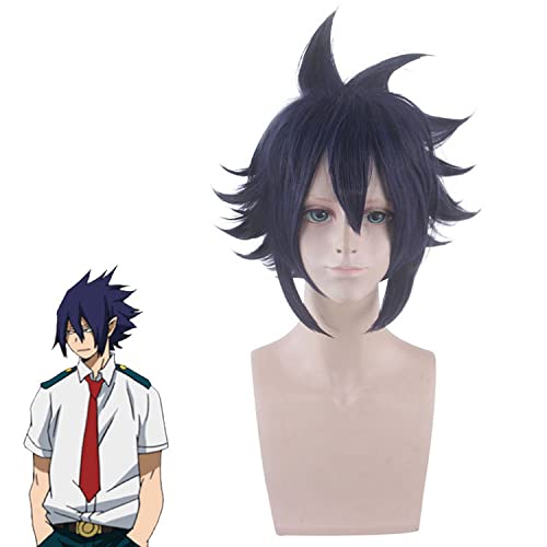 Wig for Props Matching Performance Modeling Cosplay Wig Sky Ring Blue Purple Reverse Curled Hair Short Hair von RTGFS