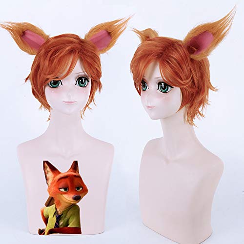 Wig for Props Matching Performance Modeling Crazy Animal City Judy Rabbit Nick Nick Fox Anthropomorphic Gorgeous Cos Wig Color: Fox Tail von RTGFS