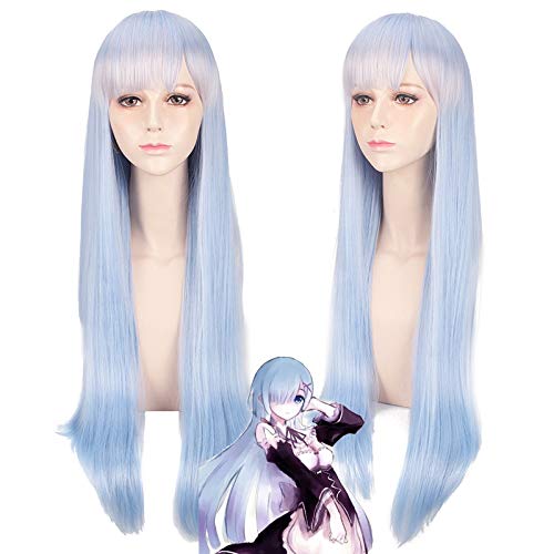 Wig for Props Matching Performance Modeling From Zero To Life In Another World Heroine Rem Ram Cos Anime Wig Color: Pl-690 (Rem) von RTGFS