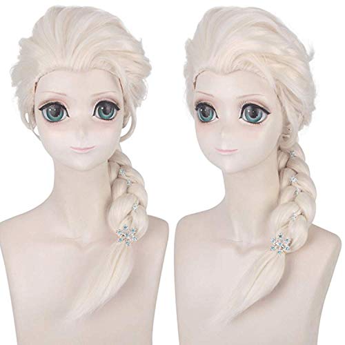 Wig for Props Matching Performance Modeling Frozen Aisha Aisha Princess Wig Beige Braid Cosplay Wig Set von RTGFS