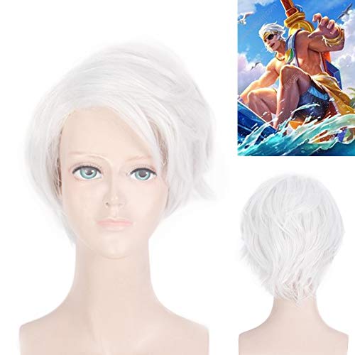 Wig for Props Matching Performance Modeling King Game Glory Xiahou Dun Wig Ride The Wind And Waves Cosplay Wig High Temperature Wire von RTGFS