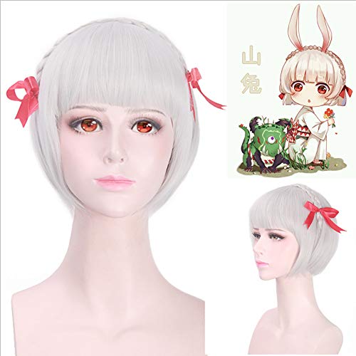Wig for Props Matching Performance Modeling Netease Onmyoji Mobile Games Mountain Rabbit Small Twist Cosplay Wig Mountain Rabbit Cos Wig von RTGFS