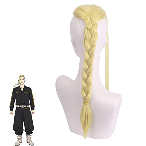 Wig for Props Matching Performance Modeling Ryuguji Ken Swastika Cosplay Anime Wig Light Yellow Whip von RTGFS