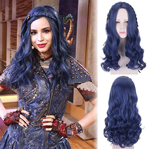 Wig for Wedding Shooting Runway Catwalk Interview Movie Descendants 2 Evie Cosplay Anime Character Wig Dark Blue von RTGFS