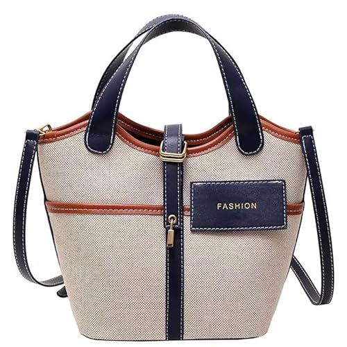 RTGGSEL Modische Umhängetasche aus Segeltuch für Damen, mit Tragegriff oben, kleine Umhängetasche, Blau, Small von RTGGSEL