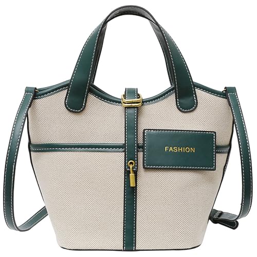 RTGGSEL Modische Umhängetasche aus Segeltuch für Damen, mit Tragegriff oben, kleine Umhängetasche, Grün , Small von RTGGSEL