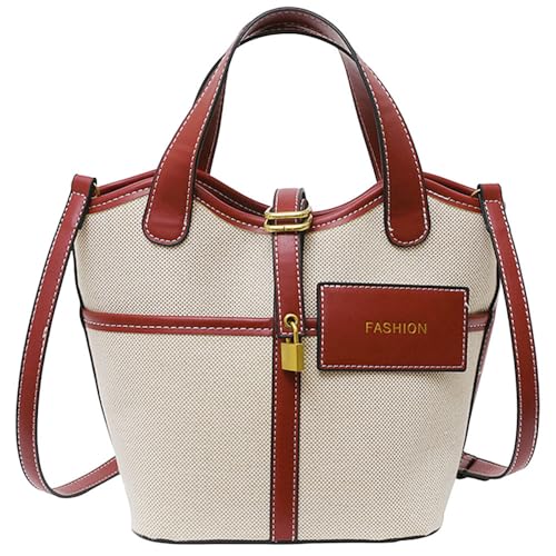 RTGGSEL Modische Umhängetasche aus Segeltuch für Damen, mit Tragegriff oben, kleine Umhängetasche, Rot/Ausflug, einfarbig (Getaway Solids), Small von RTGGSEL