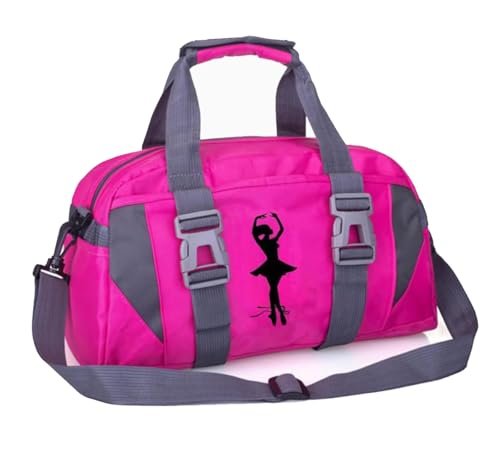 Sport Gym Taschen für Frauen Yoga Tasche Ballett Tanz Duffle Bag für Mädchen Overnight Taschen für Mädchen Wochenendtaschen (Rosarot, L) von RTMYOR