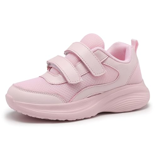 RTOUNT Kinder Rosa Sportschuhe Jungen Laufschuhe Kinderschuhe Atmungsaktiv Outdoor Turnschuhe Mädchen Einstellbar Freizeit Sneaker EU 35 von RTOUNT