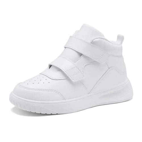 RTOUNT Kinderschuhe Weiß Jungen Sportschuhe Mädchen Laufschuhe Einstellbar Freizeit Sneaker Leicht rutschfeste EU 30 von RTOUNT