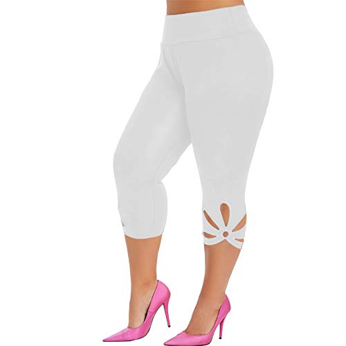 RTPR Damen 3/4 Leggings Große Größe Capri Hose, High Waist Yoga Leggins, Blickdichte Yoga Hose Sportkleidung Kurz Training Tights Frauen Hohe Taille Laufhose Freizeithose Leicht von RTPR