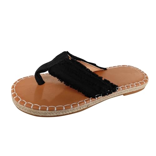 RTPR Damen Sandaletten Sommerschuhe Flatform Damen Sommermode Clip Toe Flat Bottom Stoff Tangas Hausschuhe Lässige Bequeme Outdoor Strand Sandalen Hausschuhe, Sandalen Damen, Sommer Bohemia Sandals von RTPR