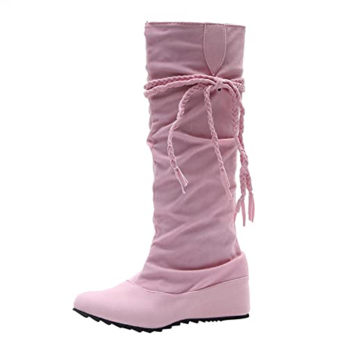 RTPR Damen Stiefel Mit Quasten-InnenhöHe ErhöHen, Hohe Stiefel für Damen, Stiefeletten Langschaft Winterschuhe Retro-Stil Winter und Herbst, High Heels Sohle Hohe Boots Vintage von RTPR