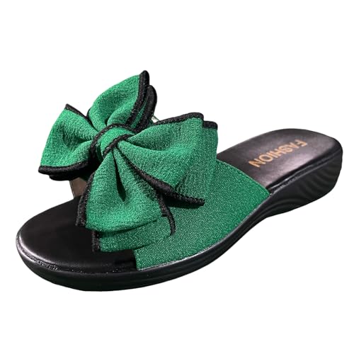 RTPR Sandalen Sandaletten Sommerschuhe für Damen Frauen Sommer Tuch Slip On Fliege Casual Offene spitze Flache Weichen Boden Atmungsaktive Hausschuhe Schuhe Sandalen, Sandalen, Sommer Bohemia Sandals von RTPR