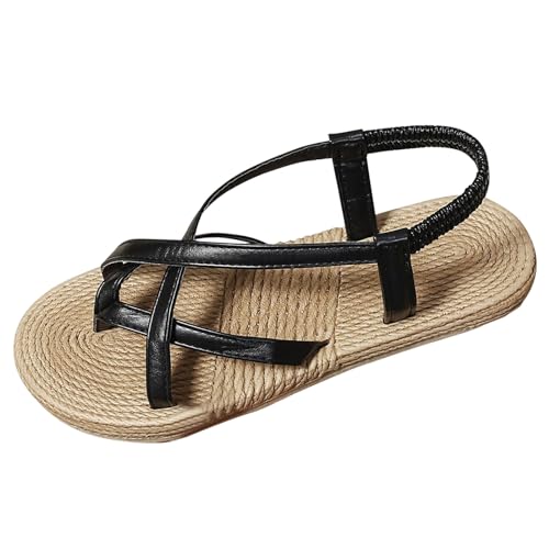 RTPR Sommer Lässig Damen Sommerschuhe Heiße Sandalen für Damen, Teenager-Hausschuhe für Mädchen, Strandsandalen, Mädchen-Sandalen, Damen-Sandalen, Plateau-Sandalen Schuhe Damen Altrosa (Black, 37) von RTPR