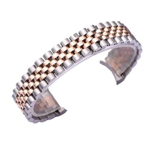 RTRCAGAKM 13 mm 17 mm 20 mm 21 mm Uhrenarmband passend for ROLEX, passend for Oyster, passend for Perpetual Datejust Daydate, Uhrenarmband(Two Tone Rose Gold,13mm) von RTRCAGAKM