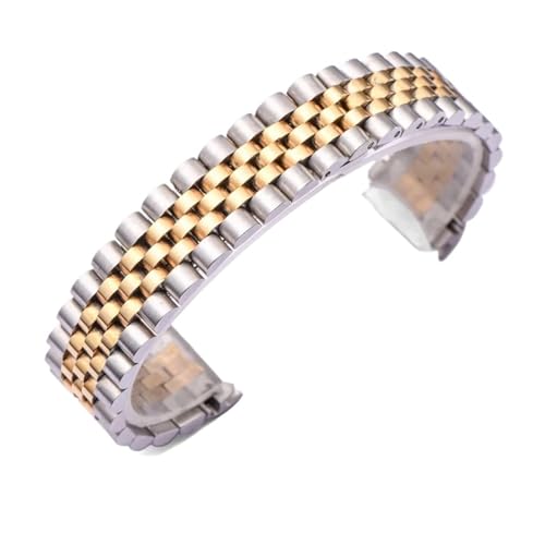 RTRCAGAKM 13 mm 17 mm 20 mm 21 mm Uhrenarmband passend for ROLEX, passend for Oyster, passend for Perpetual Datejust Daydate, Uhrenarmband(Two Tone Yellow Gold,13mm) von RTRCAGAKM