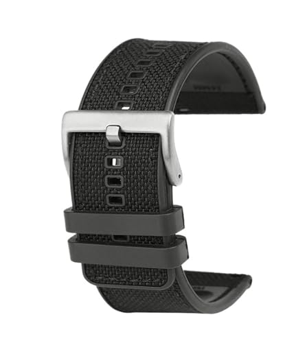 RTRCAGAKM 24 m passend for Casio PROTREK Khakiblau Armeegrün Nylon-Gummi-Armband PRW-6600 6800 PRG-600/650 Uhrenarmband mit Schnellverschluss(Black steel buckle) von RTRCAGAKM