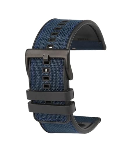 RTRCAGAKM 24 m passend for Casio PROTREK Khakiblau Armeegrün Nylon-Gummi-Armband PRW-6600 6800 PRG-600/650 Uhrenarmband mit Schnellverschluss(Blue black buckle) von RTRCAGAKM