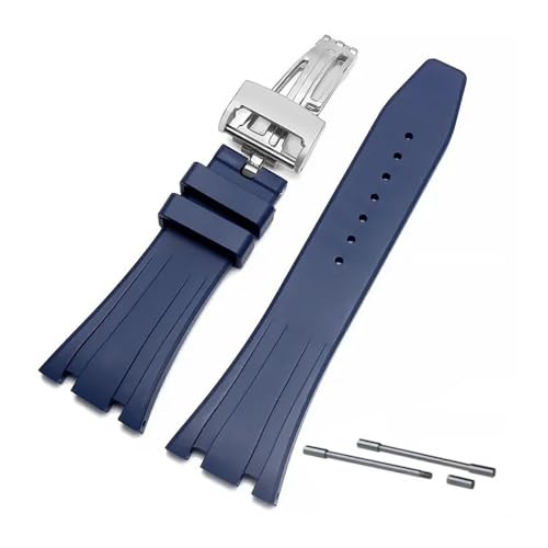 RTRCAGAKM 27 mm Silikonarmband passend for Royal Oak passend for AP GA2100 Uhrenarmband(Blue-steel buckle) von RTRCAGAKM