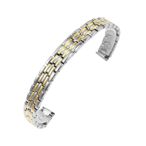 RTRCAGAKM Passend for Armani Small Size Stahl-Uhrenarmband, passend for DW, passend for Longines, passend for CK Mesh-Armband 15 16 17 mm(15mm,Gold-Fine Mesh) von RTRCAGAKM