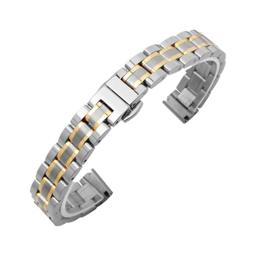 RTRCAGAKM Passend for Armani Small Size Stahl-Uhrenarmband, passend for DW, passend for Longines, passend for CK Mesh-Armband 15 16 17 mm(17mm,Gold-Fine Mesh) von RTRCAGAKM