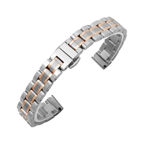 RTRCAGAKM Passend for Armani Small Size Stahl-Uhrenarmband, passend for DW, passend for Longines, passend for CK Mesh-Band 6 8 10 mm(8mm,Model B-Gold) von RTRCAGAKM