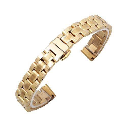 RTRCAGAKM Passend for Armani Small Size Stahlarmband, passend for DW, passend for Longines, passend for CK Mesh Band 12 13 14 mm(12mm,Model B-Rose Gold) von RTRCAGAKM