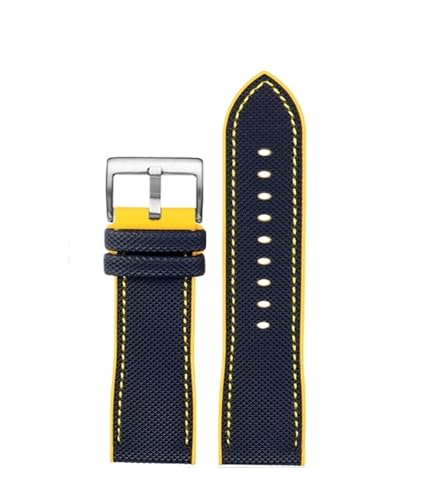 RTRCAGAKM Passend for Citizen, passend for Blue Angel-Uhrenarmband der zweiten Generation, passend for AT8020 JY8078, Nylon-Fluorkautschuk-Armband, Silikonarmband(Blue yellow pin,23mm) von RTRCAGAKM