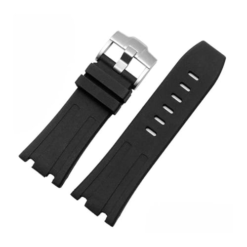 RTRCAGAKM Silikonarmband passend for AP passend for Royal Oak Offshore 26400 Uhrenarmband 28 MM(Black-silver) von RTRCAGAKM