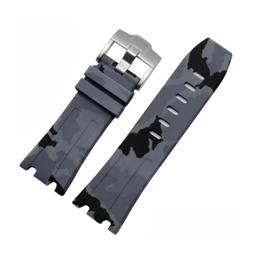 RTRCAGAKM Silikonarmband passend for AP passend for Royal Oak Offshore 26400 Uhrenarmband 28 MM(Camo grey-silver) von RTRCAGAKM