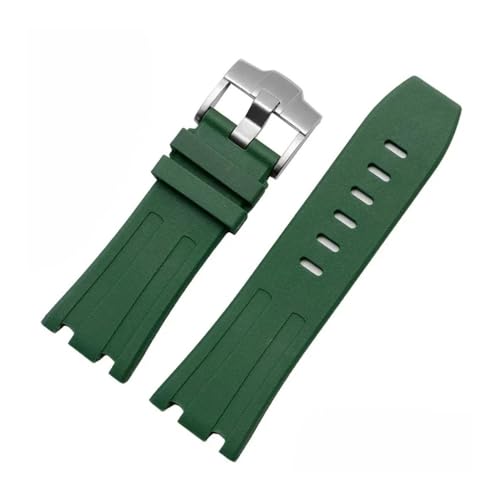 RTRCAGAKM Silikonarmband passend for AP passend for Royal Oak Offshore 26400 Uhrenarmband 28 MM(Green-silver) von RTRCAGAKM