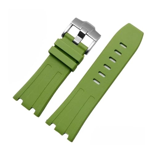 RTRCAGAKM Silikonarmband passend for AP passend for Royal Oak Offshore 26400 Uhrenarmband 28 MM(Light green-silver) von RTRCAGAKM