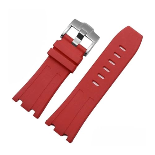 RTRCAGAKM Silikonarmband passend for AP passend for Royal Oak Offshore 26400 Uhrenarmband 28 MM(Red-silver) von RTRCAGAKM