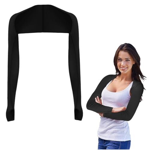 RT 1PC UV Schutz Bolero Armstulpen Damen Arm Kühlschal Armmanschette mit Fingerlöcher und Handschuhe ärmel Bolero Schwarz Bolero Damen Shrug Damen von RTRTGS