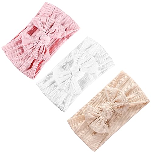 RTRTGS 3 Stücke Baby Mädchen Nylon Stirnbänder Blumenkrone Haarbänder elastisch weich Headwrap Haarschmuck für Neugeborene Kleinkinder und Kinder für Kinder Kleinkinder von RTRTGS