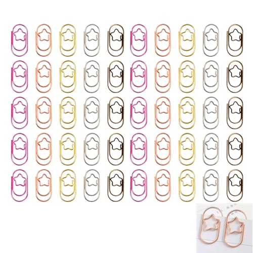 RTRTGS 50 Stück Büroklammern Set mit Transparentbox Herz Oval Motiv für Büro, Klassenzimmer, Aktenklammer von RTRTGS