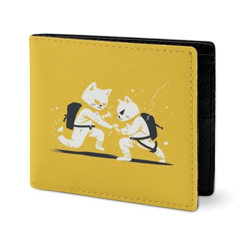 RTSEBVN Niedliche Geldbörse aus Köperleder, Kartenhalter, Fashio, Gelb und Weiß, Kampfdruck, kleine Geldbörse, geeignet für tägliche Reisen, Stil, Einheitsgröße, Köperleder-Geldbörse, Stil von RTSEBVN