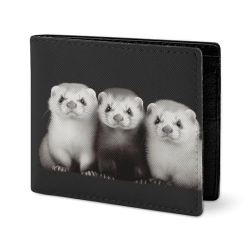 RTSEBVN Niedliche Geldbörse aus Köperleder, Kartenhalter, Fashio Frettchen, bedruckt, kleine Geldbörse, geeignet für tägliche Reisen, Stil, Einheitsgröße, Köperleder, Stil:, Einheitsgröße, Geldbörse von RTSEBVN