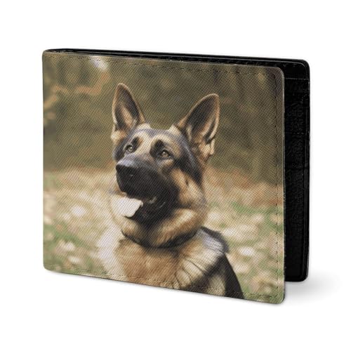 RTSEBVN Niedliche Geldbörse aus Köperleder, Kartenhalter, Fashio Tier, Deutscher Schäferhund, kleine Geldbörse, geeignet für tägliche Reisen, Stil, Einheitsgröße, Köperleder-Geldbörse, Stil von RTSEBVN
