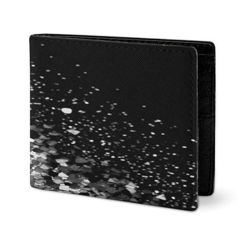 RTSEBVN Niedliche Geldbörse aus Twill-Leder, Kartenhalter, Fashio, schwarz-weiß, Glitzer-Druck, kleine Geldbörse, geeignet für tägliche Reisen, Stil, Einheitsgröße, Köperleder-Geldbörse, Stil von RTSEBVN