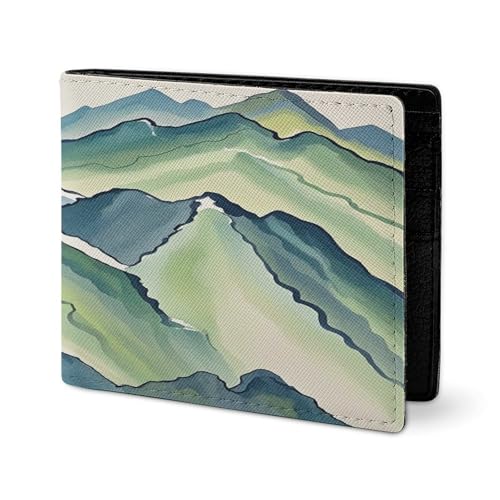 RTSEBVN Niedliche Geldbörse aus Twill-Leder, Kartenhalter, Fashio, schwere Berge, stapelbar, bedruckt, kleine Geldbörse, geeignet für tägliche Reisen, Stil, Einheitsgröße, Köperleder-Geldbörse, Stil von RTSEBVN