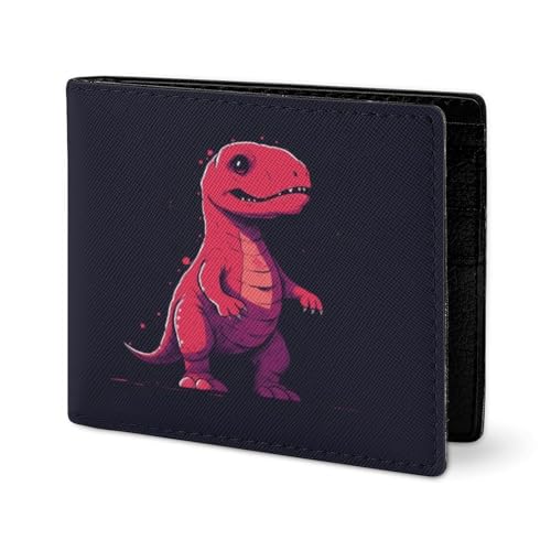 RTSEBVN Niedliche Geldbörse aus Twill-Leder, Kartenhalter, Fashio Ein Anime, roter Dinosaurier-Druck, kleine Geldbörse, geeignet für tägliche Reisen, Stil, Einheitsgröße, Köperleder-Geldbörse, Stil von RTSEBVN