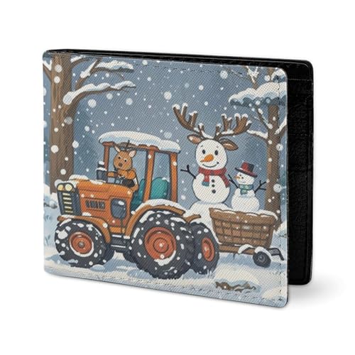 RTSEBVN Niedliche Geldbörse aus Twill-Leder, Kartenhalter, Fashio Elch-Version, Schneemann-Druck, kleine Geldbörse, geeignet für tägliche Reisen, Stil, Einheitsgröße, Köperleder-Geldbörse, Stil von RTSEBVN