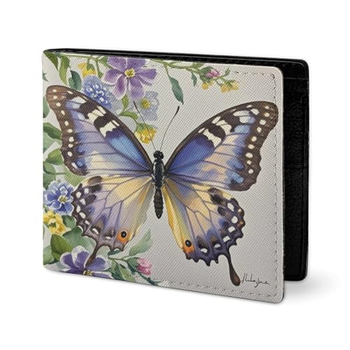 RTSEBVN Niedliche Geldbörse aus Twill-Leder, Kartenhalter, Fashio Fransen, Iris-Druck, kleine Geldbörse, geeignet für tägliche Reisen, Stil, Einheitsgröße, Köperleder-Geldbörse, Stil:, Einheitsgröße von RTSEBVN