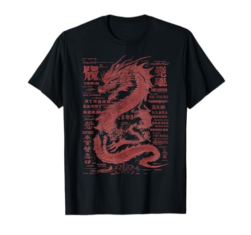 Drachen Streetwear Aesthetic Retro Mode Dragon Damen Herren T-Shirt von RTUZ / Hip Hop Y2K clothes für Mädchen und Junge