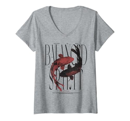 Damen Vintage Nishikigoi Fisch Koi Karpfen T-Shirt mit V-Ausschnitt Damen Vintage Nishikigoi Fisch Koi Karpfen T-Shirt mit V-Ausschnitt von RTUZ