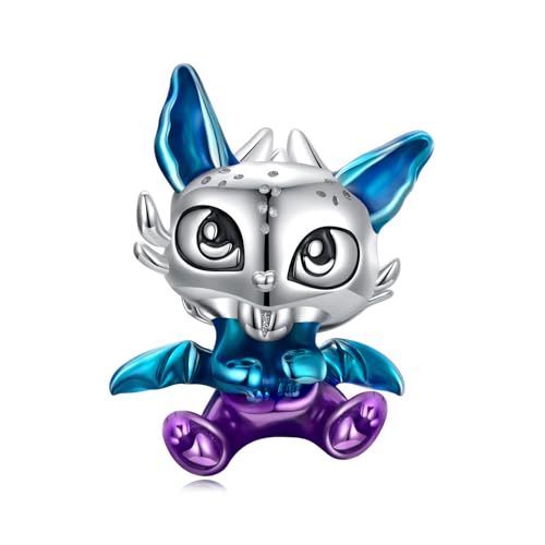 RU-X Charm Anhänger Kompatibel mit Armbändern aus 925 Sterling Silber-kleiner Drache von RU-X